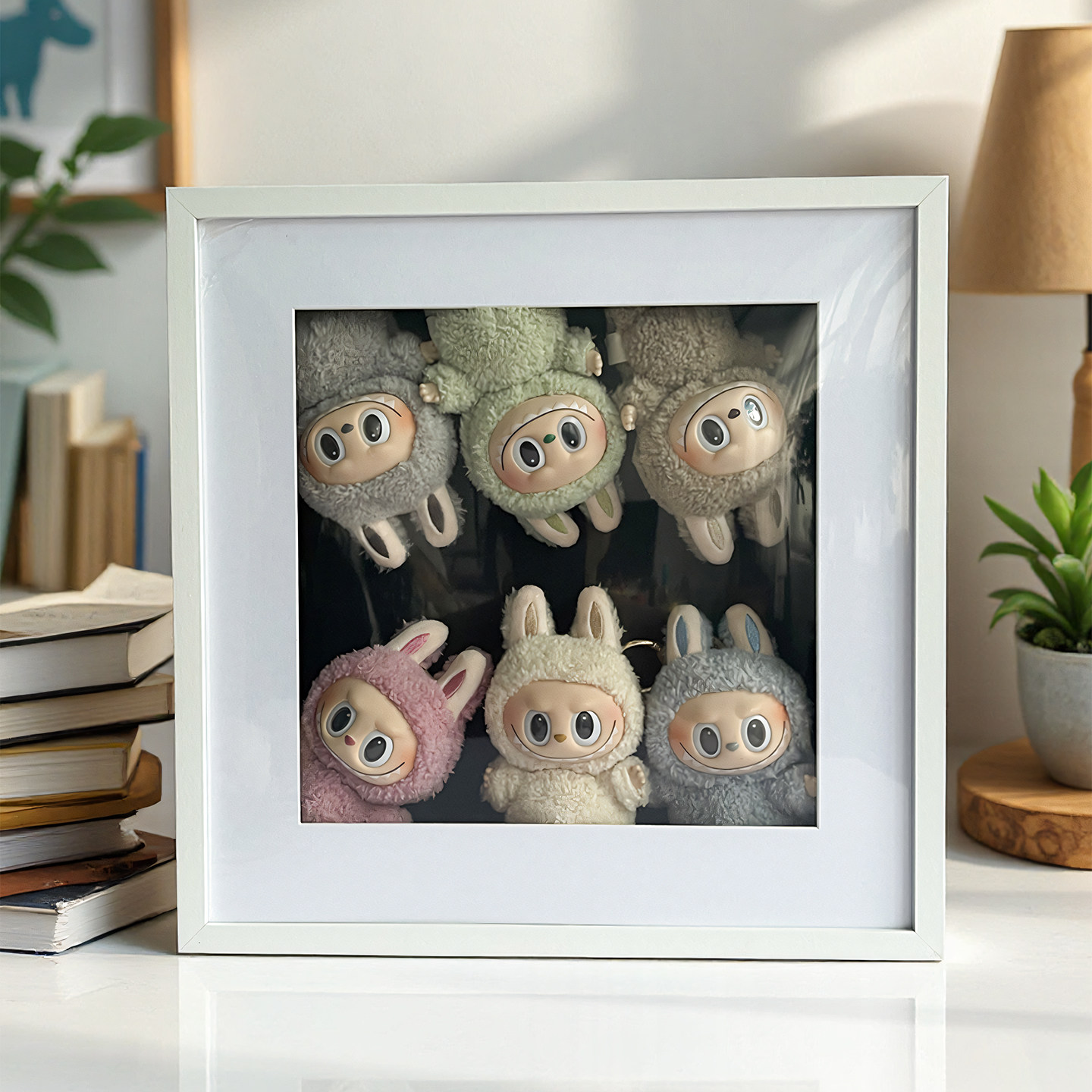 labubu拉布布搪胶马卡龙坐坐派对场景手办盲盒收纳相框摆件展示盒,家居饰品,相框/画框,淘宝优惠券,粉丝福利购,淘宝优惠卷