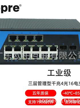 aopre(欧柏互联)T6416GS工业管理型交换机千兆4光16电POE组环网