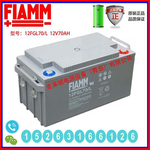FIAMM蓄电池12FGL70/L 12V70AH不间断电源安防设备光伏发电发电厂