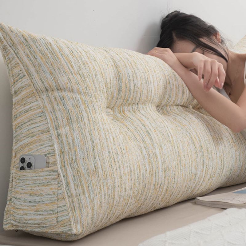 棉麻床头靠垫软包大靠背四季新款三角高端可拆洗飘窗护腰靠枕垫子