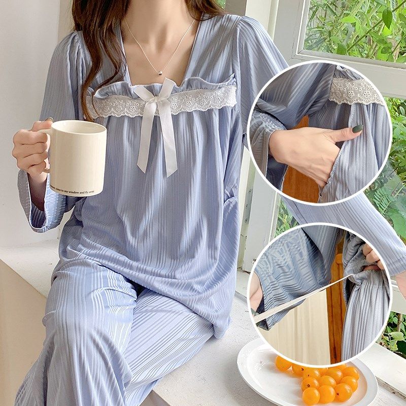 长袖哺乳睡衣春秋季薄款喂奶两件套产妇月子服11月份10韩版孕妇装,孕妇装/孕产妇用品/营养,家居服套装,淘宝优惠券,粉丝福利购,淘宝优惠卷