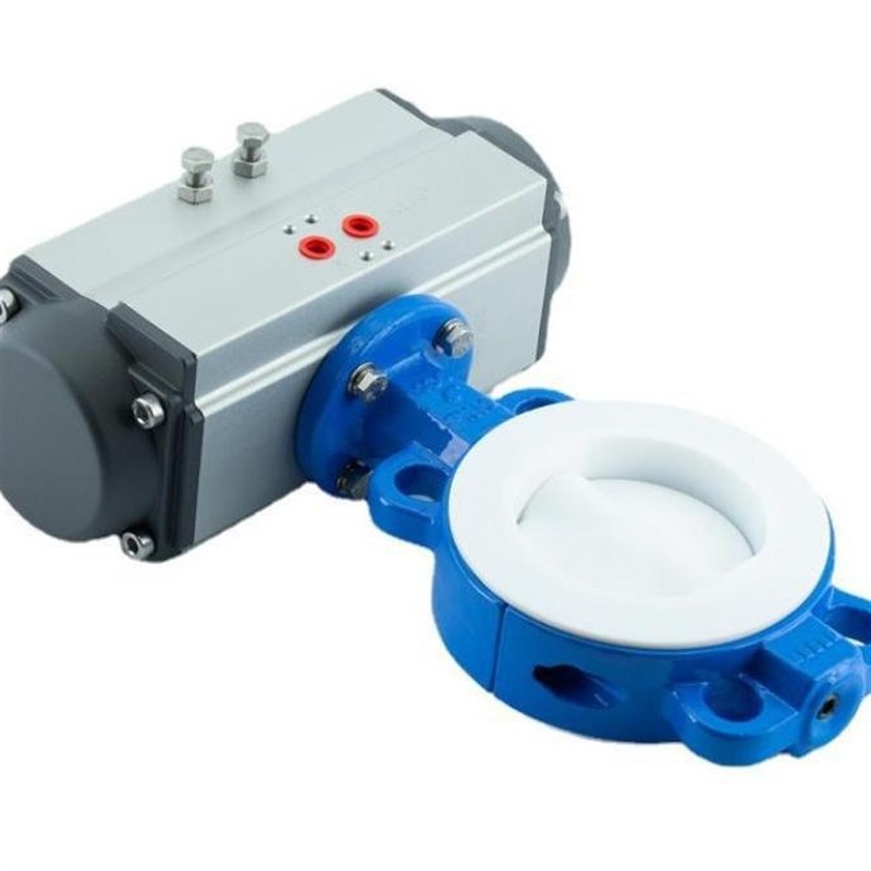 D971F46-10C DN200 电动铸钢衬氟对夹蝶阀 电动对夹式衬氟蝶阀