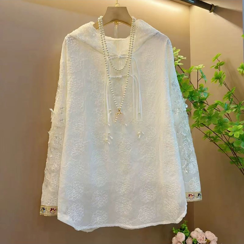 国风连帽复古洋气提花大衫大码女装2025遮肉春季胖mm宽松显瘦上衣