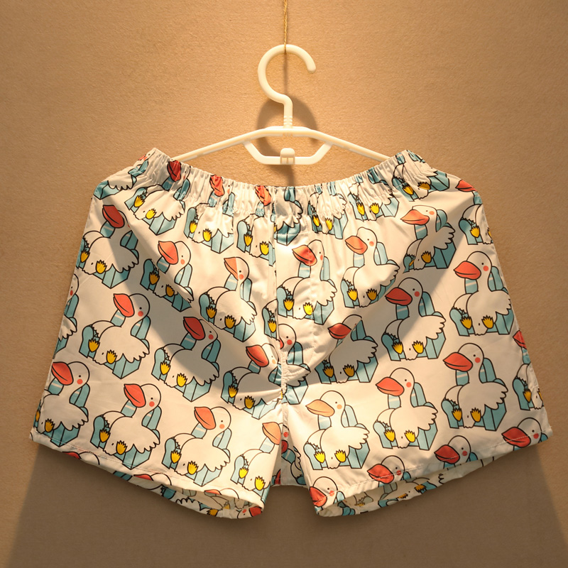 夏季宽松男士内裤男纯棉阿罗睡裤舒适透气平角居家休闲四角短裤头