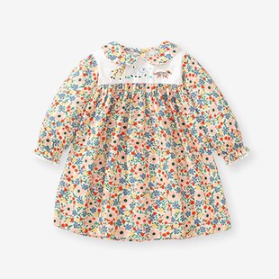 2023新款 洋气条纹风针织裙女宝宝公主裙子 儿童装 女童连衣裙春秋季