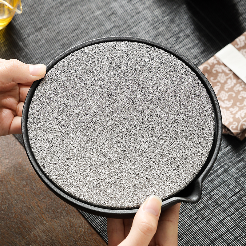 陶瓷吸水壶承圆形茶承蓄水壶垫茶托小型干泡台茶壶托盘茶具配件