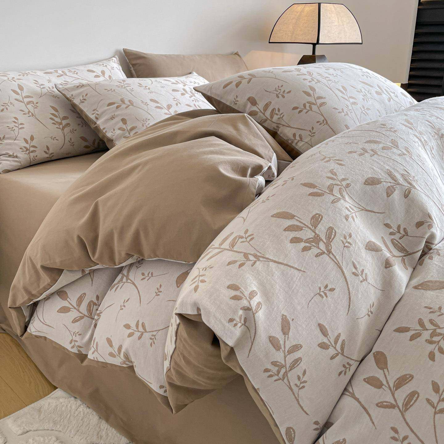 全棉三层纱四件套纯棉秋冬新款提花加厚磨毛床单床笠三件套4