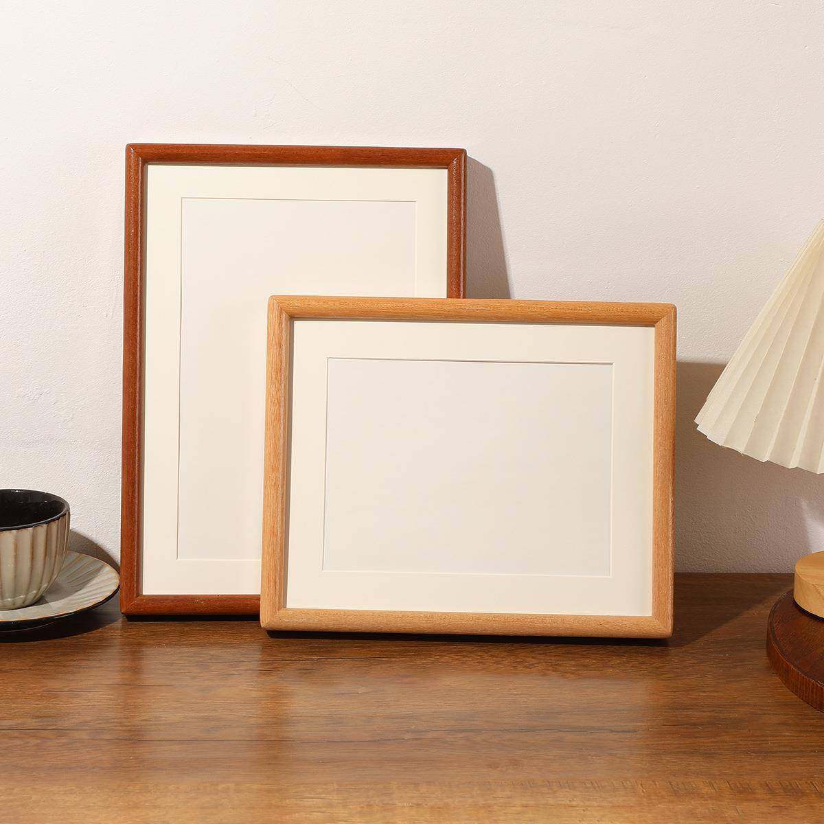 实木榫卯黑胡桃圆角相框摆台6寸7寸8寸16寸a4A3中式装裱画框