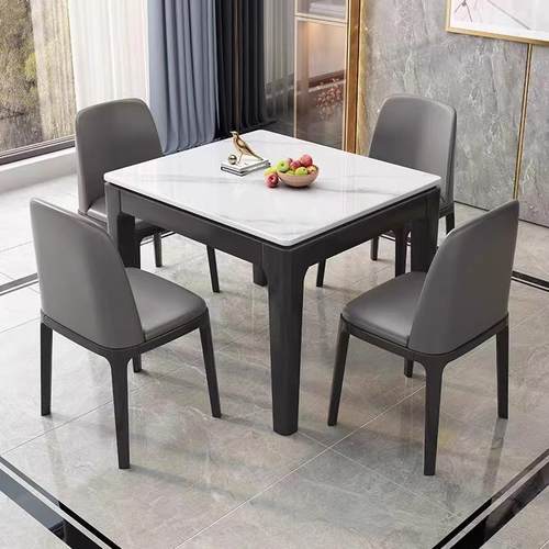 现代简约中式岩板方桌餐桌实木小方桌正方形吃饭桌子家用小户型