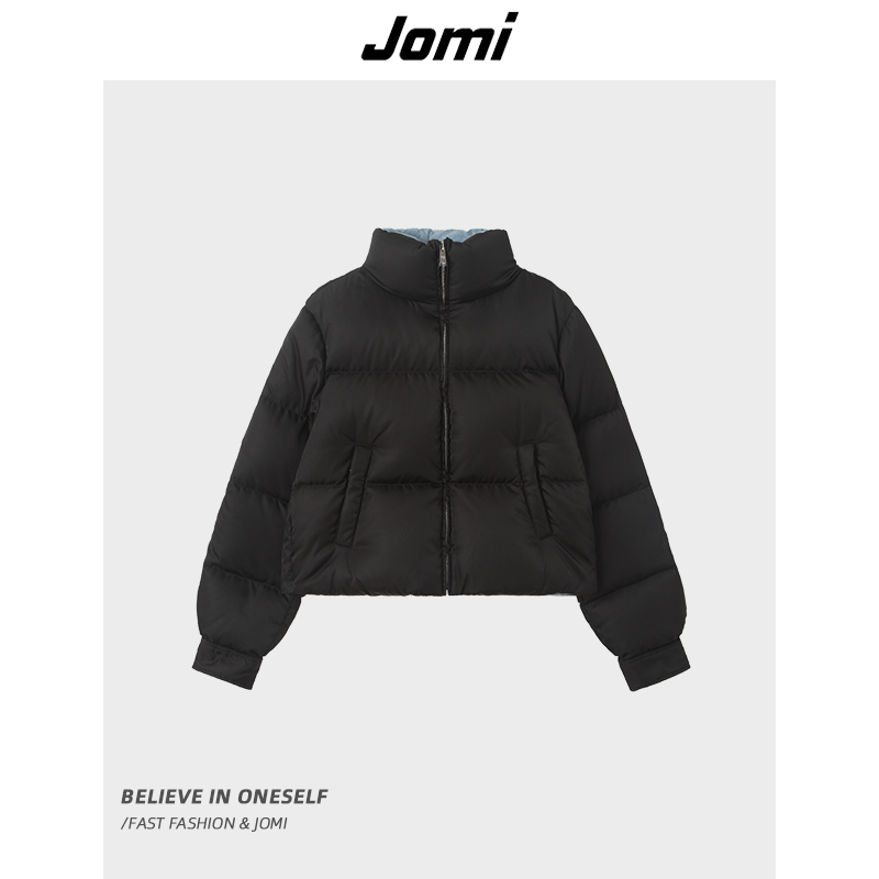 JOMI冬季新款保暖短款外套显瘦百搭通勤鹅绒服女