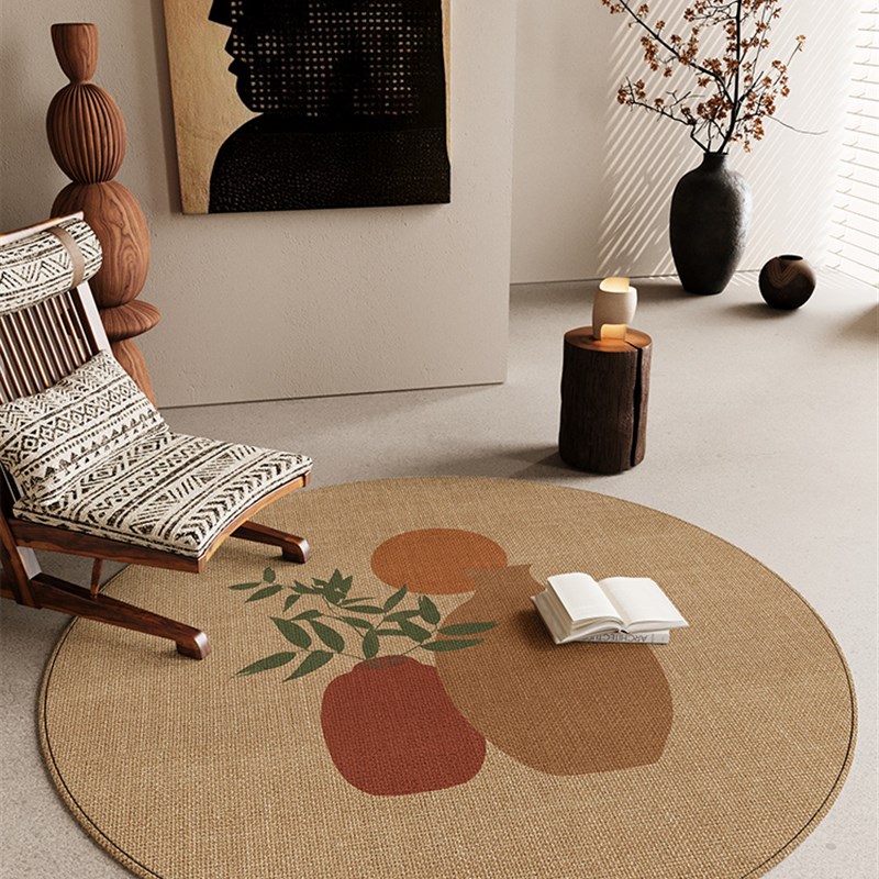 高级感圆形地毯客厅沙r发茶几地垫书房转椅垫办公椅垫保护垫耐脏