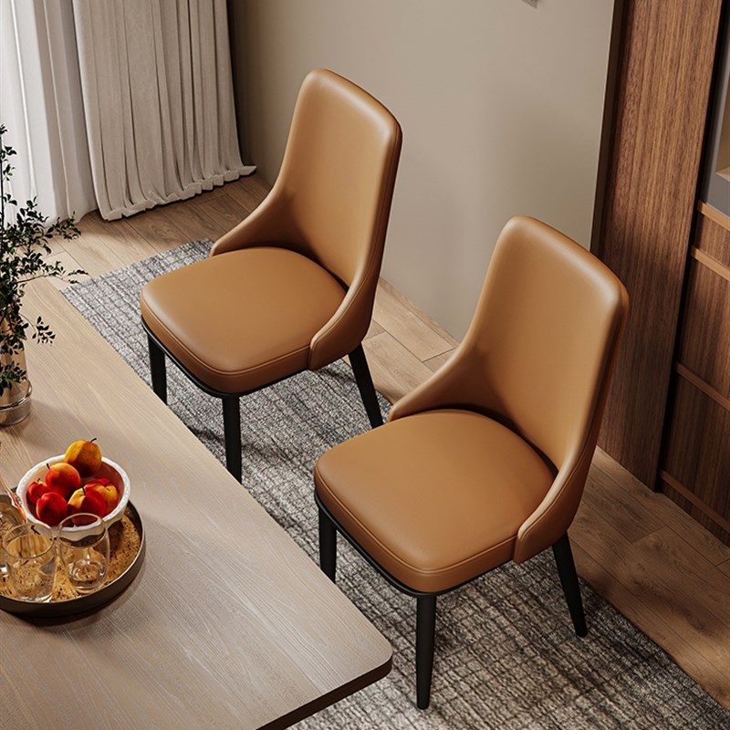 意式极简餐椅家用餐厅吃s饭椅子现代简约餐桌椅轻奢凳子靠背铁艺