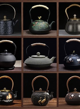 样板间博古架茶具茶杯禅意t装饰品新中式创意桌面铸铁小壶茶室摆