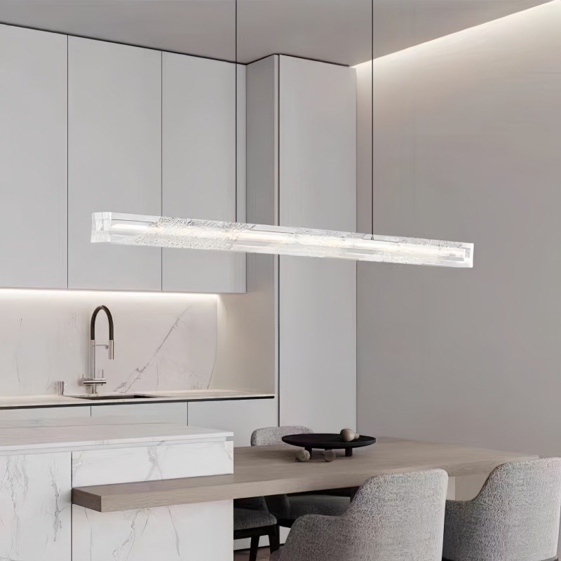 意式极简树脂餐厅吊灯现代简约新款D高端轻奢创意餐桌饭厅长条吊