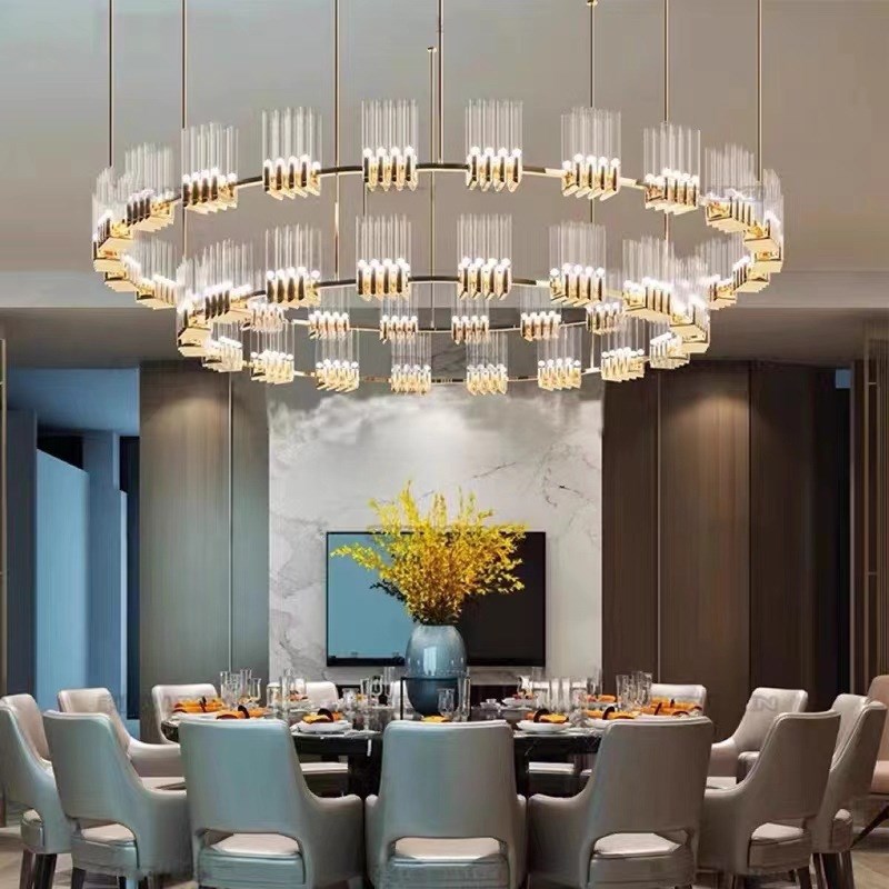 创意灯新中式客厅吊灯别墅u饭店酒店宴会大厅餐厅包厢水晶工程灯