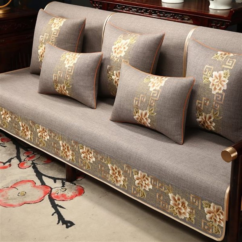 实木家具罩盖布罗汉床巾t新中式红木沙发全包五坐垫套件套盖座垫