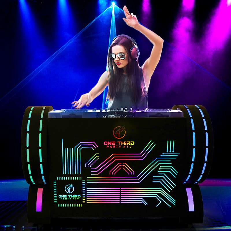 劲舞团dj台酒吧led发光音乐会打蝶机专用移动打碟台移动酒吧台