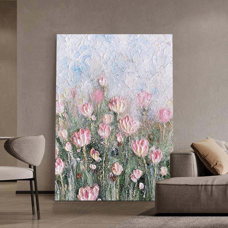 顺丰郁金香花卉玄关装饰画石英砂肌理手绘油画小清新客厅立体砂岩,电子元器件市场,其它元器件,淘宝优惠券,粉丝福利购,淘宝优惠卷