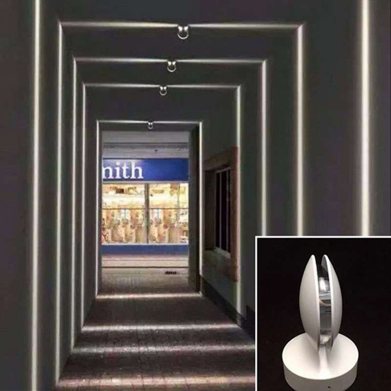 杰雯led壁灯户外圆形花园壁灯简约现代铝可360度转新品 360转