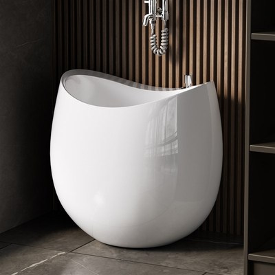 缪特拖把池陶瓷拖布池移动落地式宠物洗浴池家用T墩布池地拖池阳