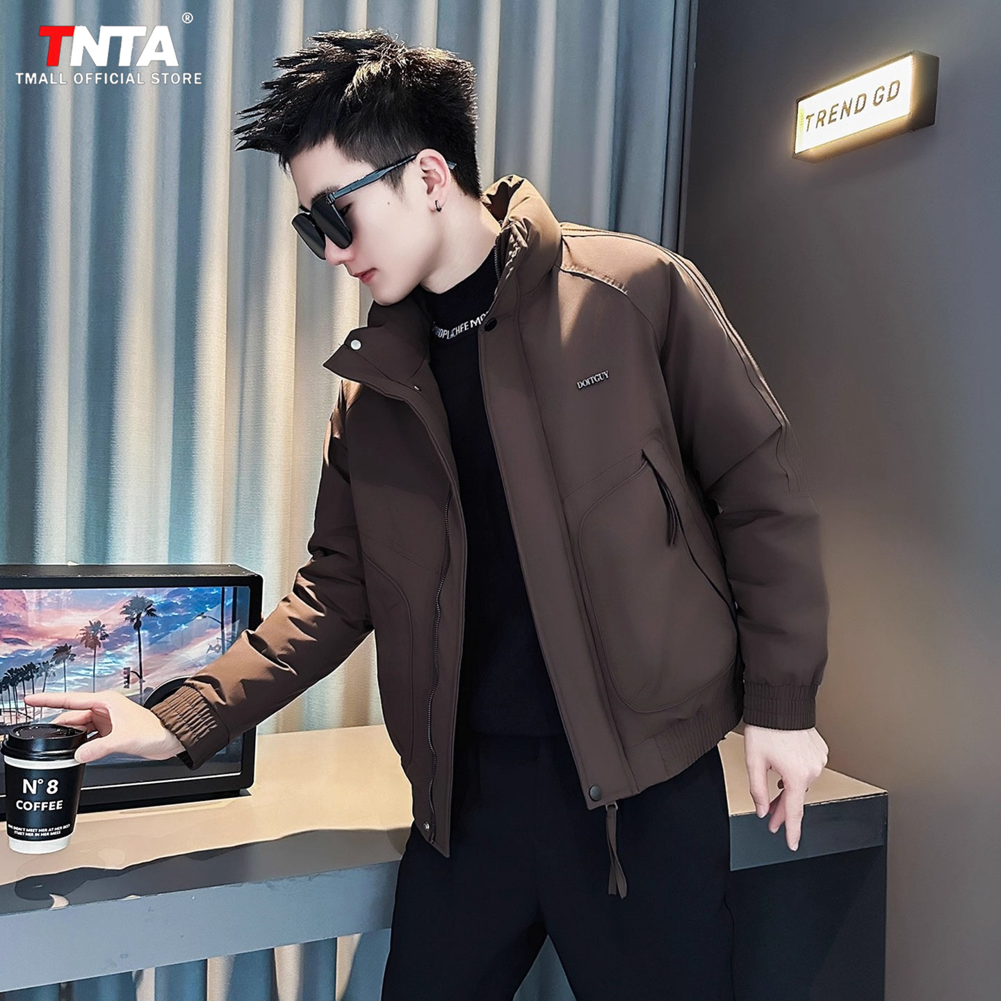 高端工装立领夹克外套男士2025新款冬季加厚保暖宽松棉服男款冬装,男装,棉衣,淘宝优惠券,粉丝福利购,淘宝优惠卷