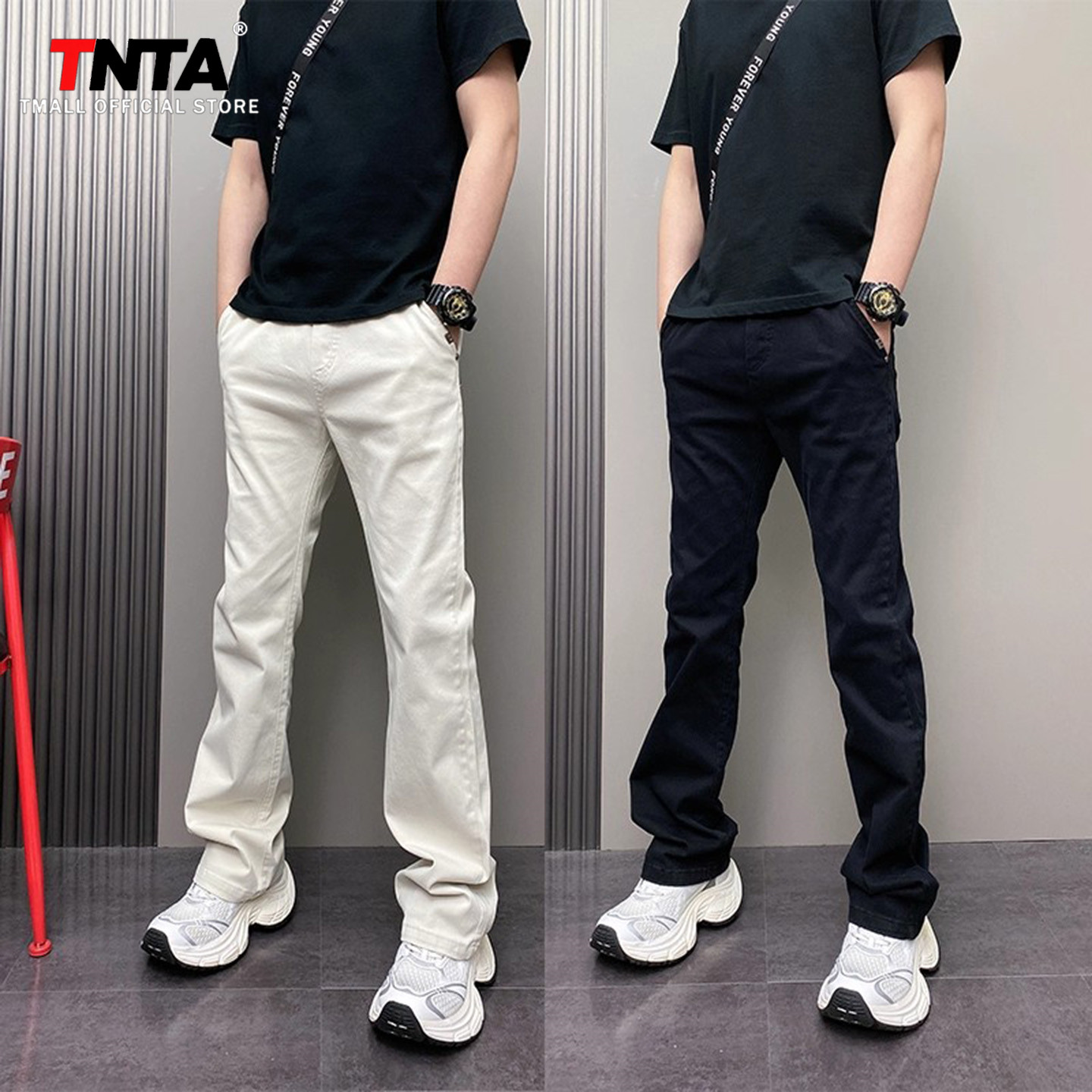 高端微喇叭牛仔裤男士2025新款冬季加绒加厚男裤直筒休闲裤子男款