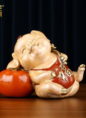 黄铜猪摆件《g诸事如意》可爱猪生肖猪家居办公室装饰品摆设礼品