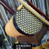 圆筒二胡精品铜轴镶银丝黑醊枝花鼓大筒黑檀大筒配高档盒花古大筒