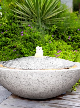 喷泉水景b小品流水花园庭院简约现代创意水钵招财水系盆摆件聚宝