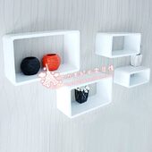 创意长方形格子壁挂搁板置物架 家居墙面背景装 饰整理收纳架