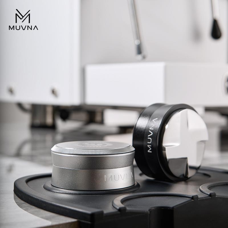 MUVNA意式咖啡布粉器压粉锤重力自动调节高度布粉器51/53/58.35mm