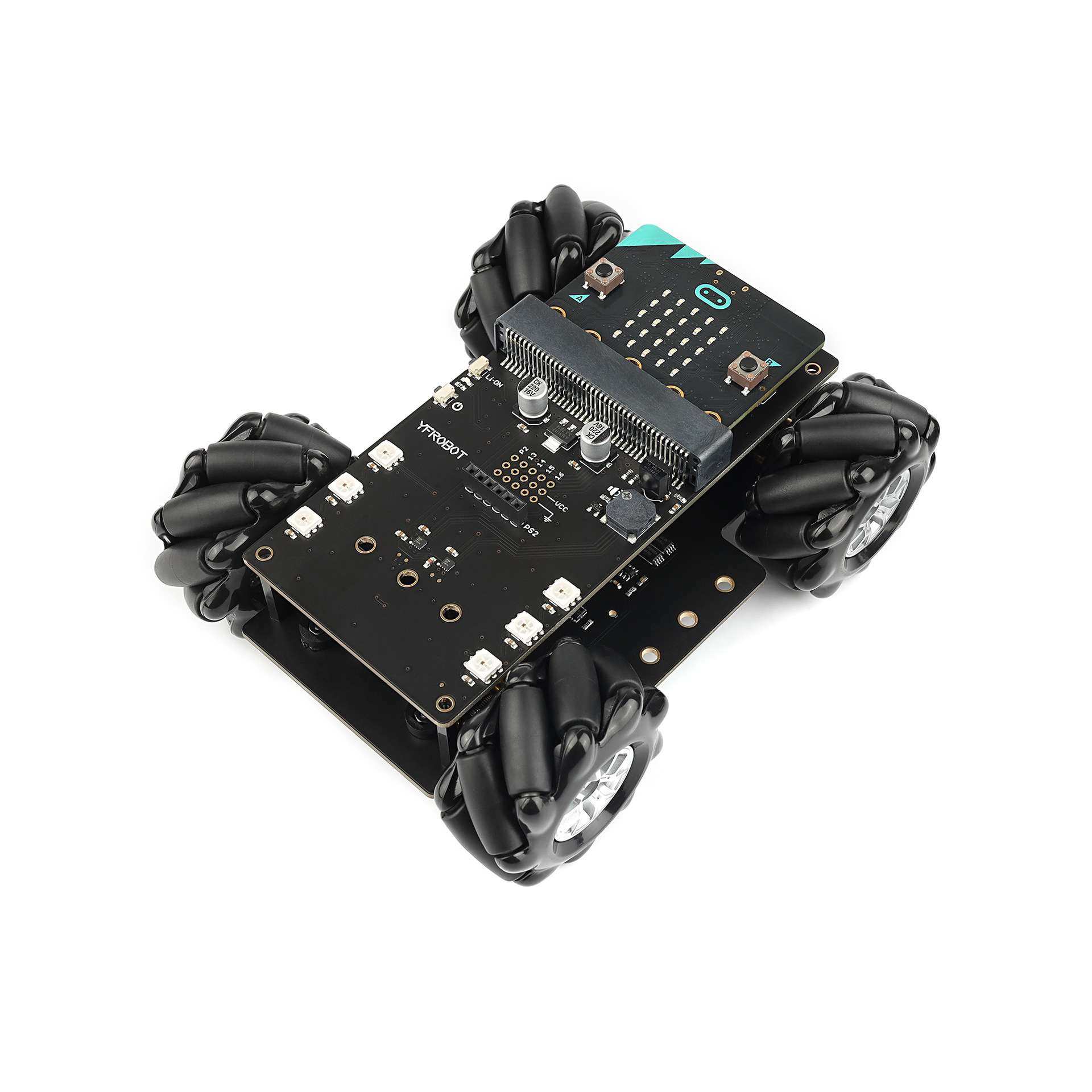 4WD麦克纳姆轮小车 omini全向轮移动 适用microbit makecode编程