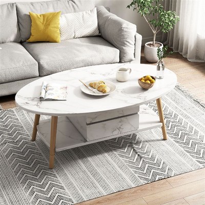 简约现代客厅茶桌大p理石纹北欧茶几实木腿桌子家用创意茶台