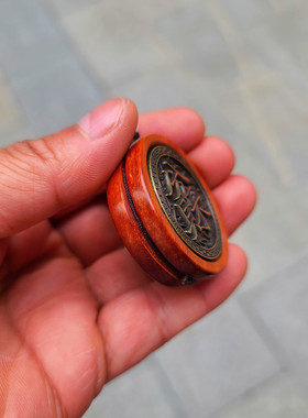 紫檀木八方l把件可转动挂件饰品