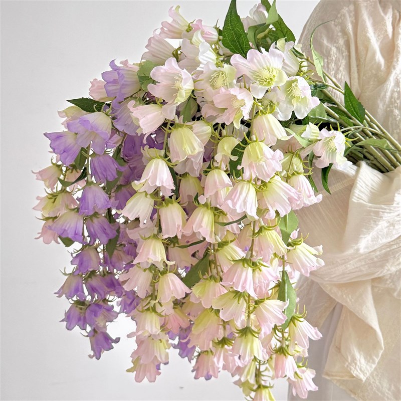 垂吊风铃彷真花挂墙铃q兰挂壁室内绿植绢花装饰民宿样板房造景假