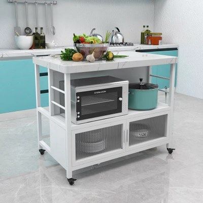 厨房可移动中岛台大理石餐桌一体餐边柜开放式料理台家用微波炉柜,住宅家具,岛台,淘宝优惠券,粉丝福利购,淘宝优惠卷