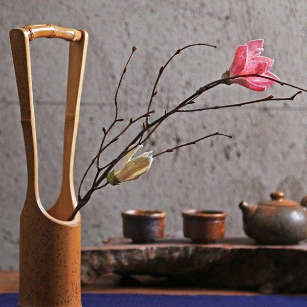 老竹提篮花器 日式干花竹筒花瓶竹鞭花插 花草盆茶道禅意家具摆件,家居饰品,其他花器,淘宝优惠券,粉丝福利购,淘宝优惠卷