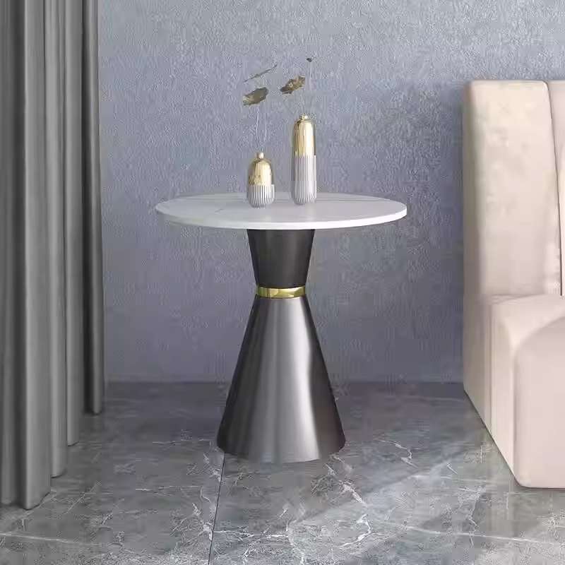 极简现代轻奢茶异形简约小户型圆形意式岩板茶桌家用客厅创意茶几