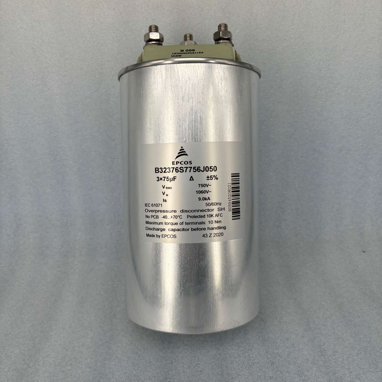 B32376S7756J050 1060v 3×75uf EPCOS电力薄膜电容 接线柱连接