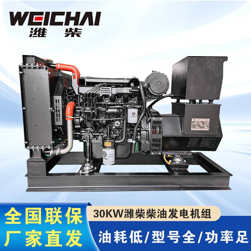 潍柴发电机 30kw柴油发电机组 30千瓦三相发电机组电调无刷发电机