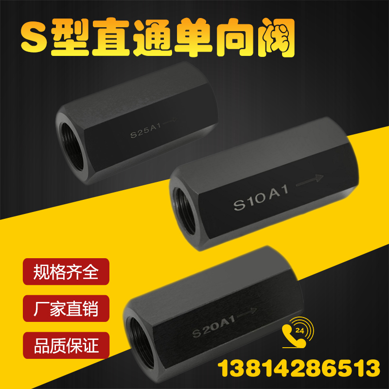 S型单向阀S8A S10A S15A S20A S25A SK30A/2管式止回阀 直通止逆