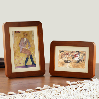 实木高级感相框摆台定制洗照片做成空框六6L寸7寸8加打印相册摆件