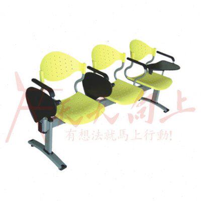 时尚新款一体培训长排椅带写字板课桌椅加固耐用办公会议椅多人位
