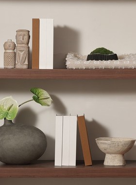 现代侘寂风陶瓷组合摆件玄关电视柜面装饰M咖色中古风样板间装饰