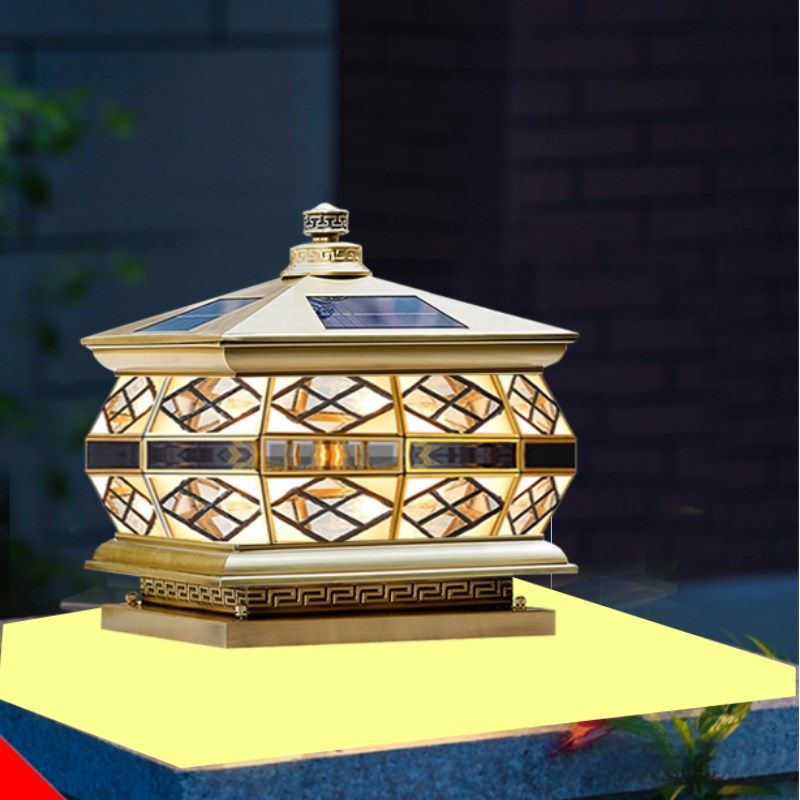 柱头灯太阳能f户外围墙门柱别墅景观庭院院墙门口柱子灯室外防水