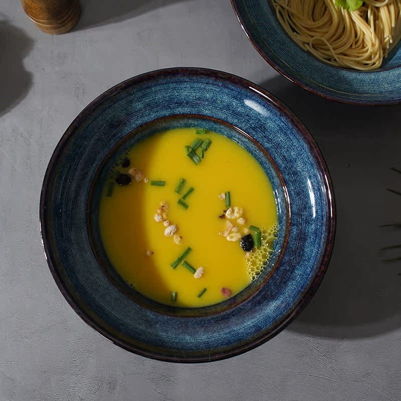 日式草帽汤面碗陶瓷汤碗家用水煮鱼菜碗大K盆碗商用意面碗毛血旺