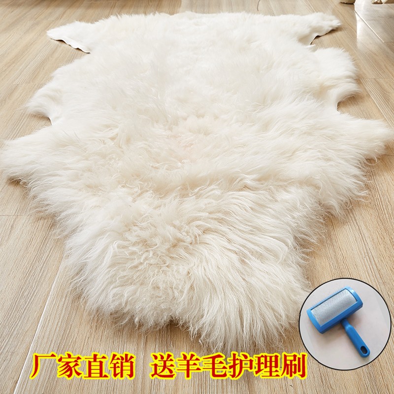 羊皮垫子纯羊毛地k毯客厅整张羊皮纯羊毛沙发垫皮毛一体皮料飘窗