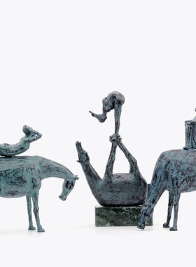 铁艺人物装饰摆件样板房抽象艺术动F物雕塑客厅书房创意家居饰品