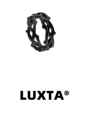 LUXTcA 黑色荆棘戒指嘻哈男 指环高级感时尚