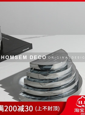 现代简约软c装饰品水晶叠层书挡样板房间样品屋展示中心客厅玄关